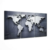 World Map Glass Wall Art.